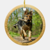  Duitse Herdershond Kunst Foto Aandenken Kerstmis Keramisch Ornament (Achterkant)