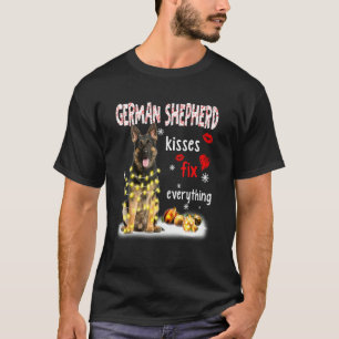 Duitse Herdershond Kusjes Alles Kerstmis Vaste T-shirt