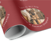 Duitse Herdershond Leven is Beter Rood Kerstmis Cadeaupapier (Rol Hoek)