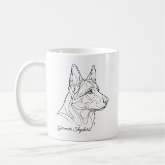 Duitse Herdershond Lijntekening Aangepaste Huisdie Koffiemok