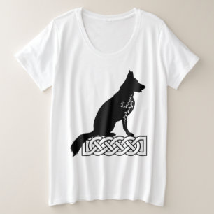 Duitse Herdershond Loki Zeemansknoop Zwart Grote Maat T-shirt