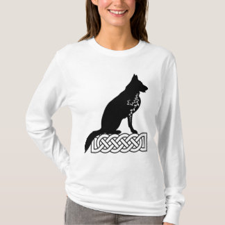 Duitse Herdershond Loki Zeemansknoop Zwart T-shirt