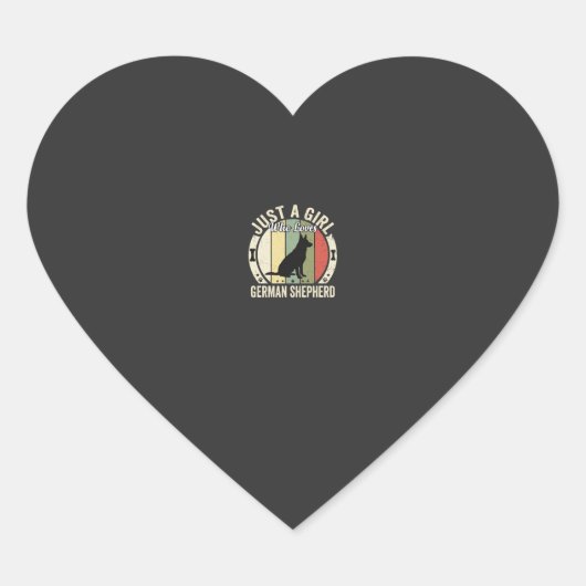 Duitse Herdershond Meisje Hond Liefhebber Ontwerp Hart Sticker (Voorkant)