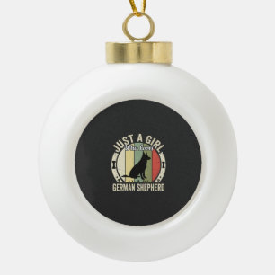 Duitse Herdershond Meisje Hondenliefhebber Ontwerp Keramische Bal Ornament
