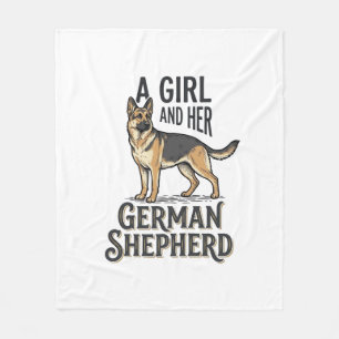 Duitse Herdershond Meisje Shirt Vintage Hondenlief Fleece Deken