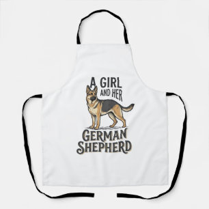 Duitse Herdershond Meisje Shirt Vintage Hondenlief Schort