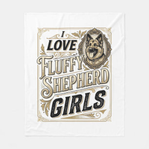 Duitse Herdershond Meisje T-shirt Vintage Gravure  Fleece Deken