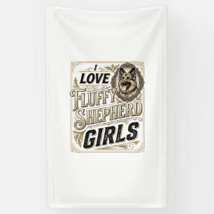 Duitse Herdershond Meisje T-shirt Vintage Gravure  Spandoek
