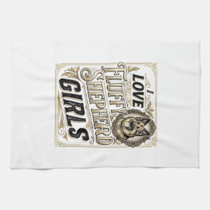 Duitse Herdershond Meisje T-shirt Vintage Gravure  Theedoek