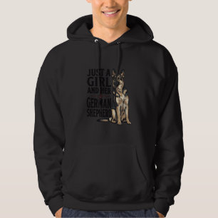 Duitse Herdershond Meisje Vintage Gravure Hond Lie Hoodie