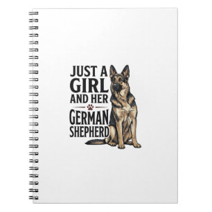 Duitse Herdershond Meisje Vintage Gravure Hond Lie Notitieboek