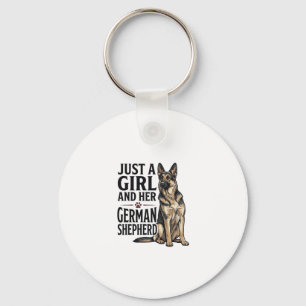 Duitse Herdershond Meisje Vintage Gravure Hond Lie Sleutelhanger