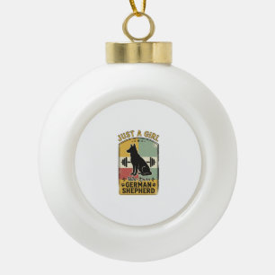 Duitse Herdershond Meisje Vintage Hond Liefhebber Keramische Bal Ornament