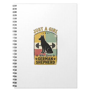 Duitse Herdershond Meisje Vintage Hond Liefhebber  Notitieboek