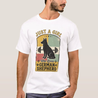 Duitse Herdershond Meisje Vintage Hond Liefhebber  T-shirt