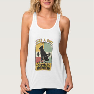 Duitse Herdershond Meisje Vintage Hond Liefhebber Tanktop