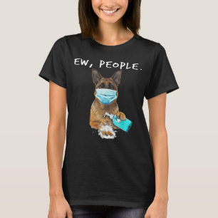 Duitse Herdershond Mensen Hond Die Een Mondkapje D T-shirt