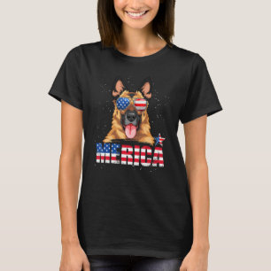 Duitse Herdershond Merica Vlag van de VS 4 juli Ho T-shirt