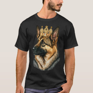 Duitse herdershond met gouden kroon t-shirt