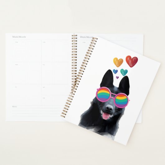 Duitse Herdershond met Hartjes Valentijnsdag Planner (Display)