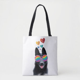 Duitse Herdershond met Hartjes Valentijnsdag  Tote Bag
