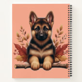 Duitse herdershond met herfstbladeren notitieboek (Achterkant)