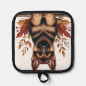 Duitse herdershond met herfstbladeren pannenlap (Voorkant)