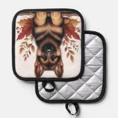 Duitse herdershond met herfstbladeren pannenlap (Voorkant / Achterkant)