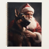 Duitse Herdershond met Kerstman Festieve Kerst Planner (Voorkant)