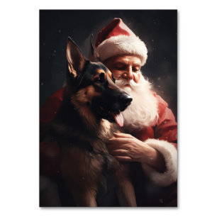 Duitse Herdershond met Kerstman Festive Kerstmis Kaart