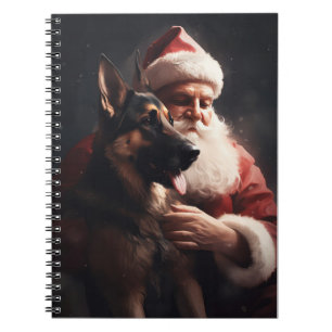 Duitse Herdershond met Kerstman Festive Kerstmis Notitieboek