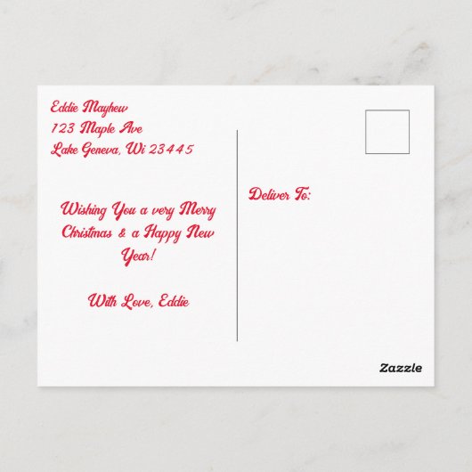 Duitse herdershond met kerstmis in Santa Hat Briefkaart (Achterkant)