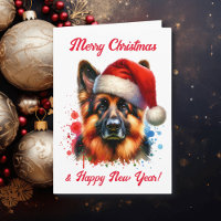 Duitse herdershond met kerstmis in Santa Hat