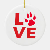 Duitse herdershond met kerstmis in Santa Hat Keramisch Ornament (Achterkant)