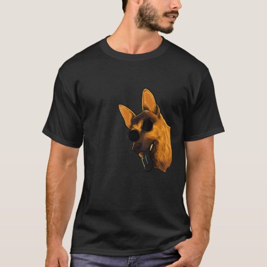 Duitse herdershond met zonnebril Duitse herder T-shirt (Voorkant)