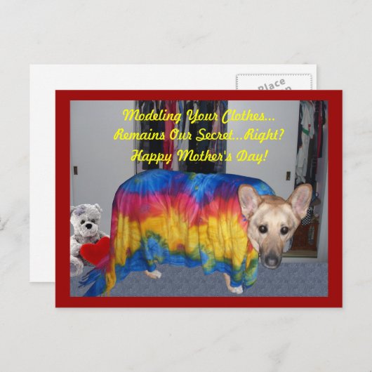 Duitse herdershond modelleren Moederdag Briefkaart (Voorkant / Achterkant)