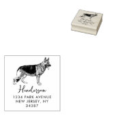 Duitse Herdershond Modern Retouradres Rubberstempel (Gestempeld)