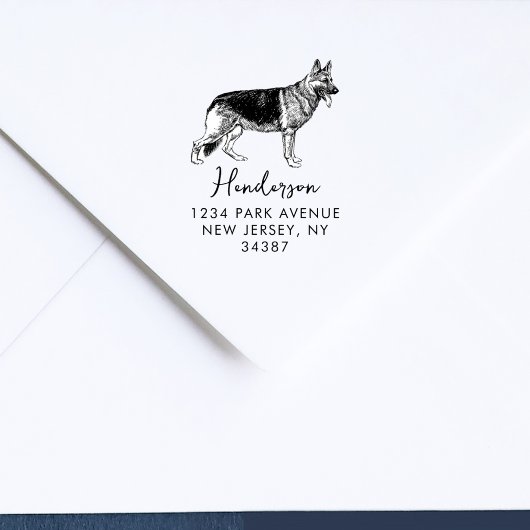 Duitse Herdershond Modern Retouradres Rubberstempel