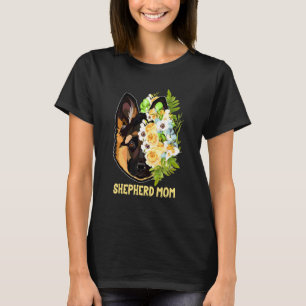 Duitse Herdershond Moeder Bloemen Kleding Herdersh T-shirt