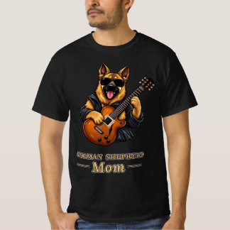 Duitse Herdershond Moeder Rockster Gitaar Hond Cad T-shirt