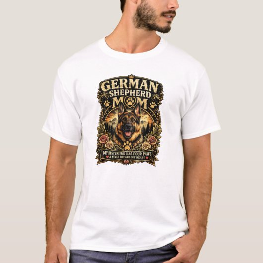 Duitse Herdershond Moeder Vier poten T-shirt (Voorkant)