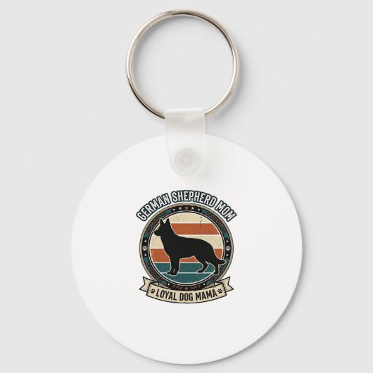 Duitse Herdershond Moeder Vintage Hond Liefhebber Sleutelhanger (Voorkant)