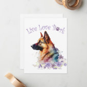 Duitse herdershond Mom Floral Notitiekaartje (Voorkant / Achterkant in situ)