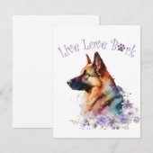 Duitse herdershond Mom Floral Notitiekaartje (Voorkant / Achterkant)