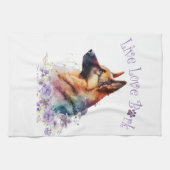 Duitse herdershond Mom Floral Theedoek (Horizontaal)