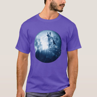 Duitse Herdershond Moon Dog Mama Pa Vrouwen Mannen T-shirt