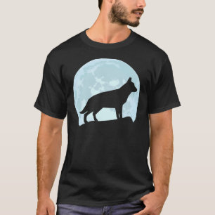 Duitse Herdershond Moon Duitse Herder Silhouet T-shirt