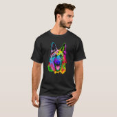 Duitse Herdershond Neon Herder Herder T-shirt (Voorkant volledig)