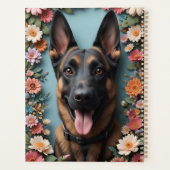Duitse herdershond omringd door levendige bloemen planner (Achterkant)