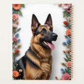 Duitse herdershond omringd door levendige bloemen planner (Achterkant)